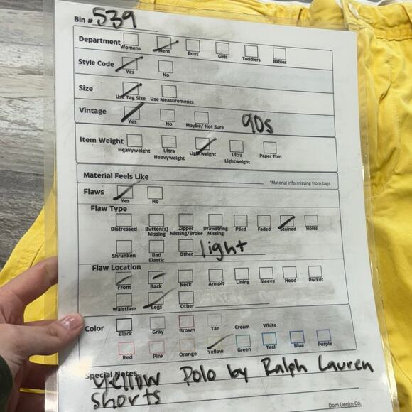 Vintage 90s Polo by‎ Ralph Lauren Yellow Mens 32x9 Relaxed Fit Chino Shorts - Picture 8 of 14